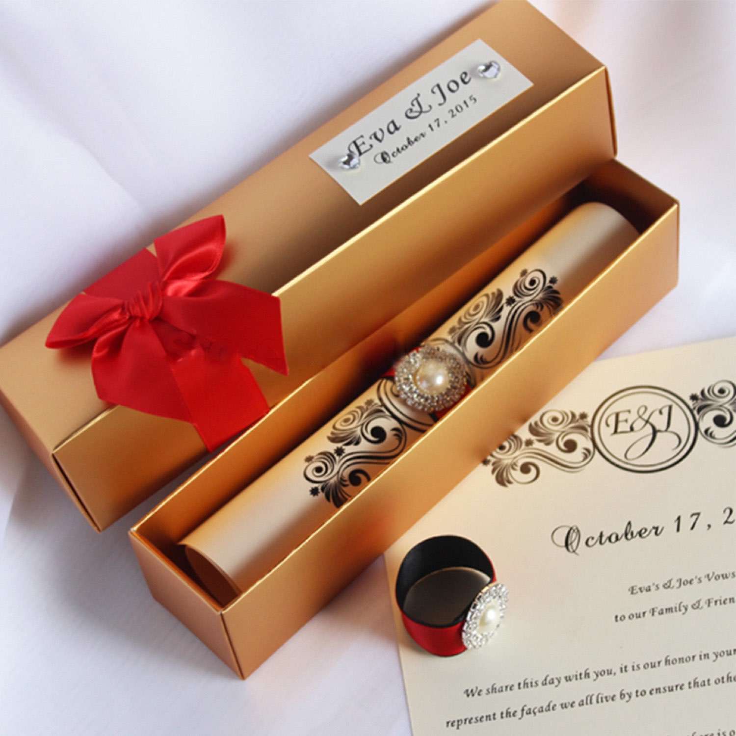 Scroll Invitation Card Wedding Invitation Customized Beautiful Card 